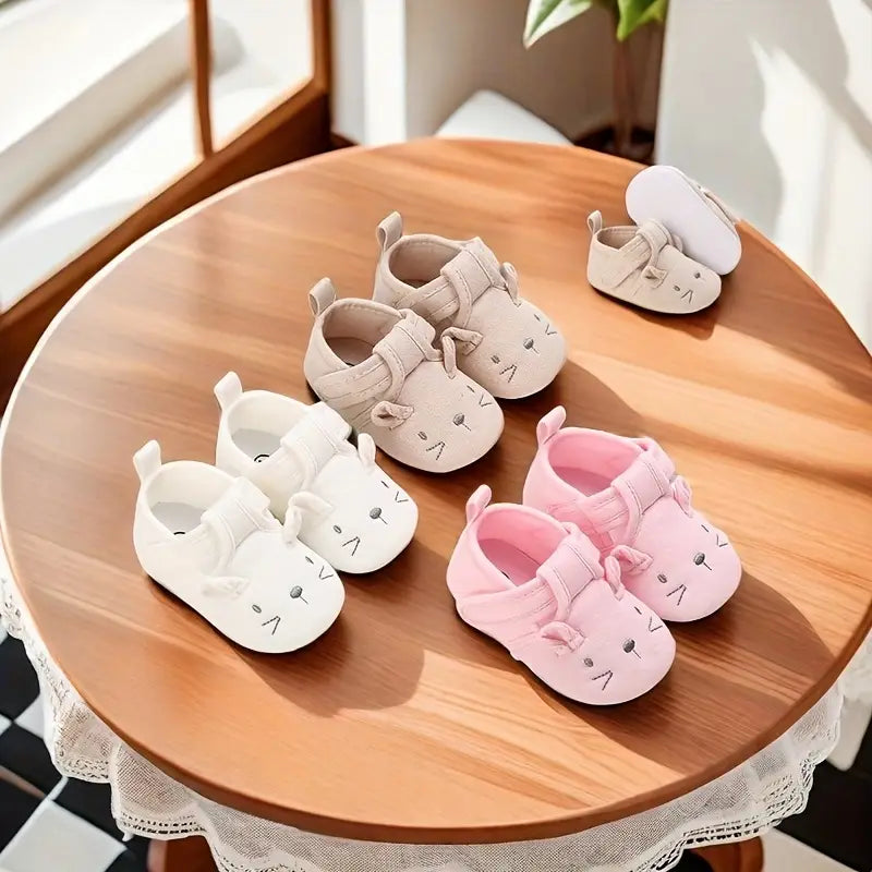 Chaussures bébé souples à imprimé animal | Chaussures de marche antidérapantes à semelle plate pour nouveau-nés