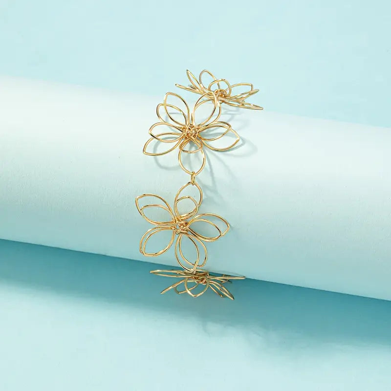Boho Flower Bracelet - Hollow Chain Hand Jewelry