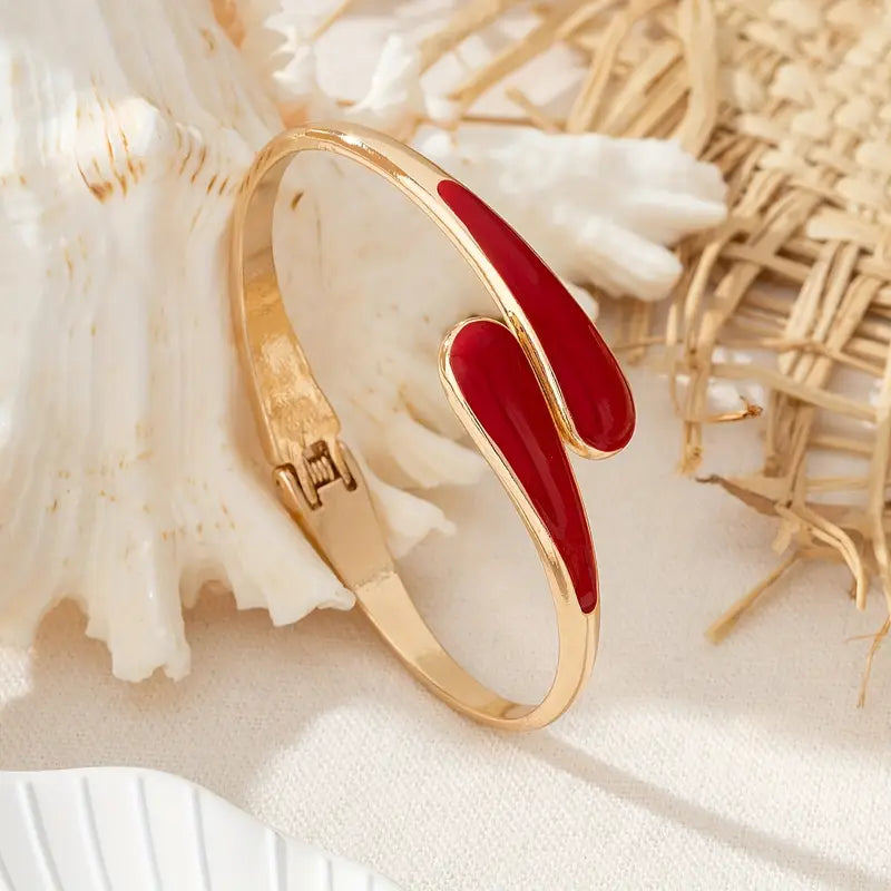 Enamel Bangle Bracelet Cuff - Open Jewelry - Daily Wear