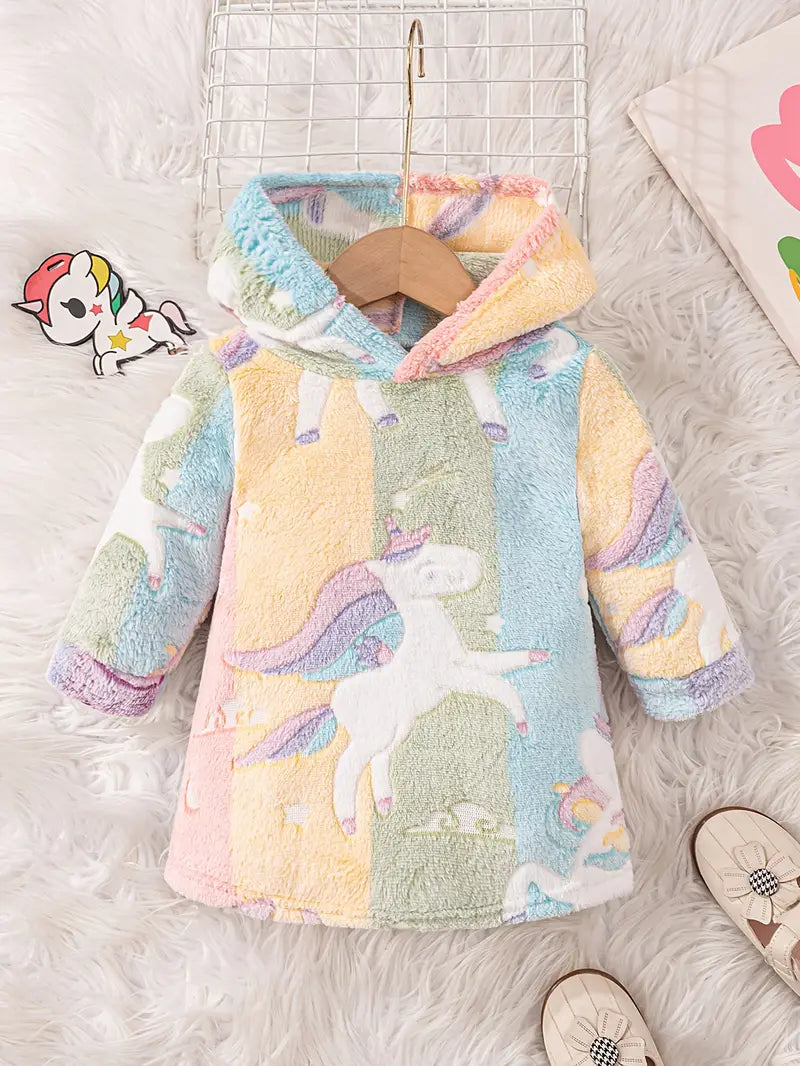 Manteau polaire à capuche pour petite fille | Veste chaude à manches longues pour l'automne et l'hiver