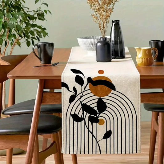 1pc Simple Style Century Table Runner, Abstract Table Decoration