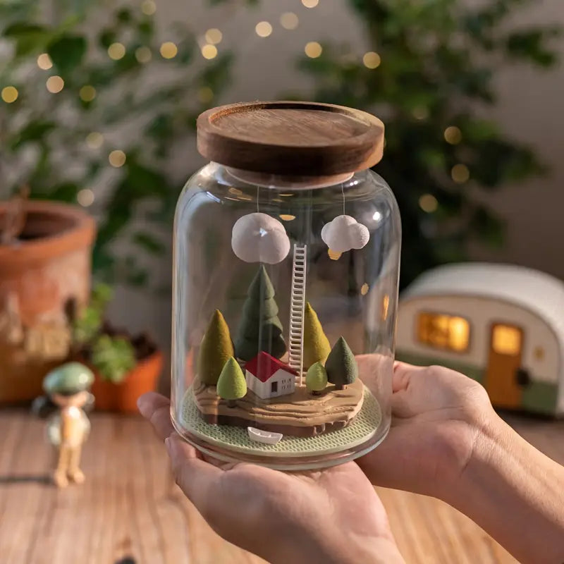 Miniature Landscape Glass Bottle - Desktop Decor, Holiday Gift