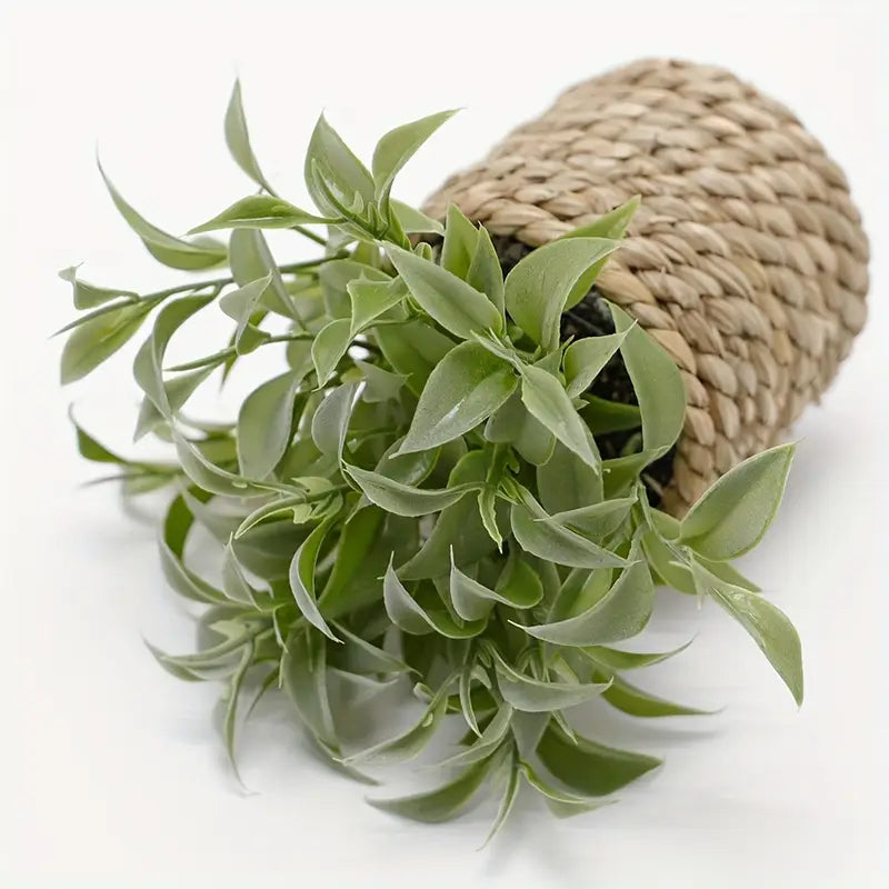Mini plante artificielle en pot – Décoration d'intérieur et d'extérieur en corde tressée