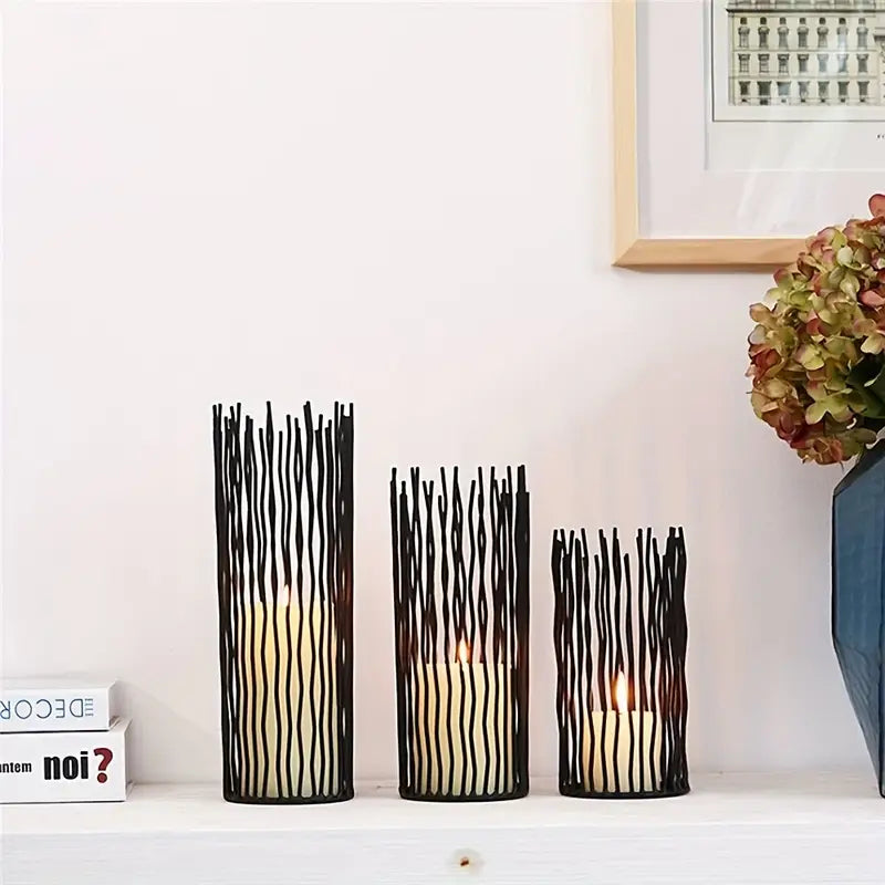 Metal Wire Candle Holders - Set of 3 - Holiday & Home Decor