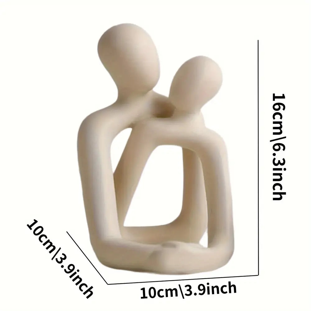 Romantic Couple Statue Sculpture - Modern Resin Art for Home & Office Decor