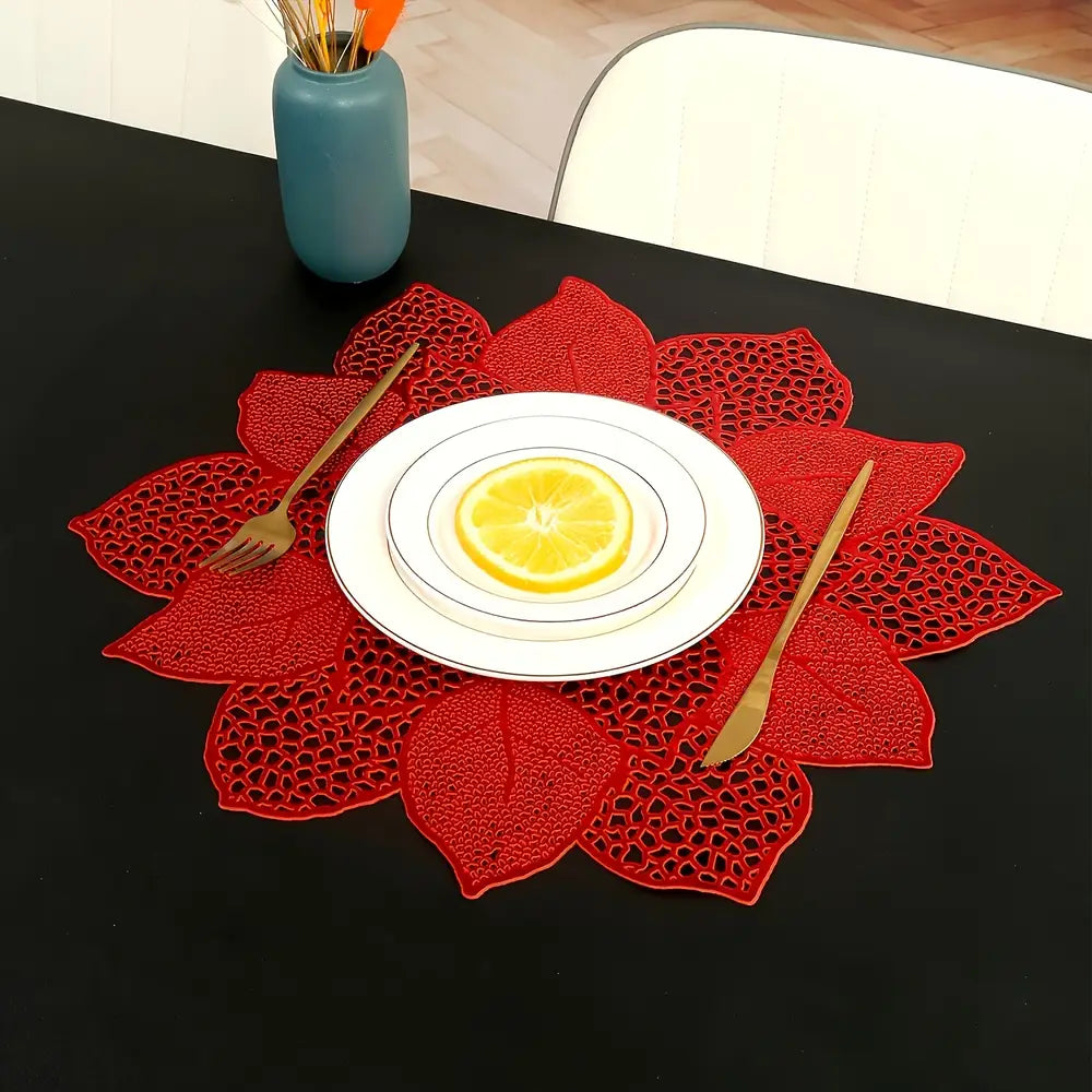 4/6/8pcs Christmas Lotus Table Mats