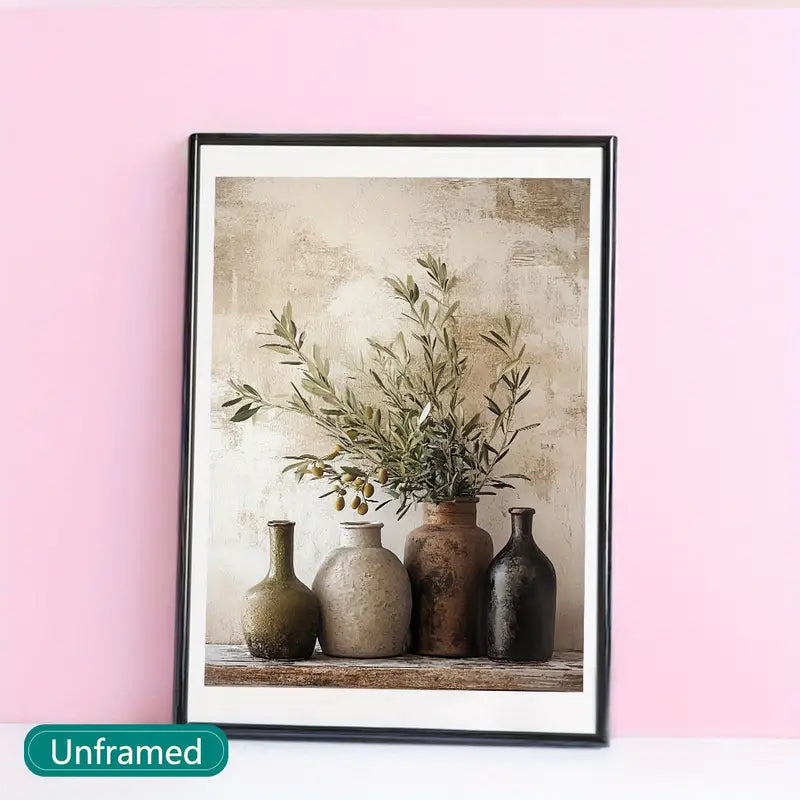 Boom in decoratieve vaas - Frameloze canvaskunst voor moderne interieurdecoratie