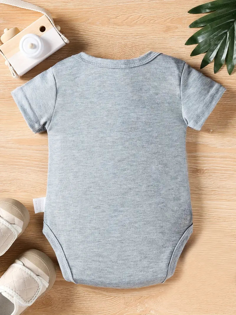 Barboteuse bébé à imprimé lettre « Grand-mère » | Tenue nouveau-né en jersey de coton rose tendre