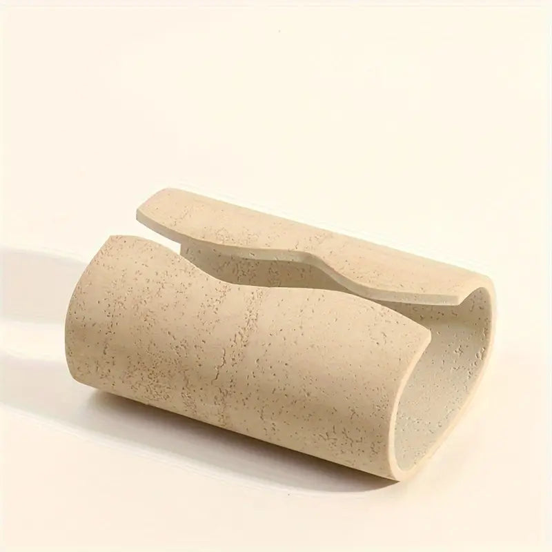 Resin Tissue Box Cover - Stone Look, Modern Bathroom Decor