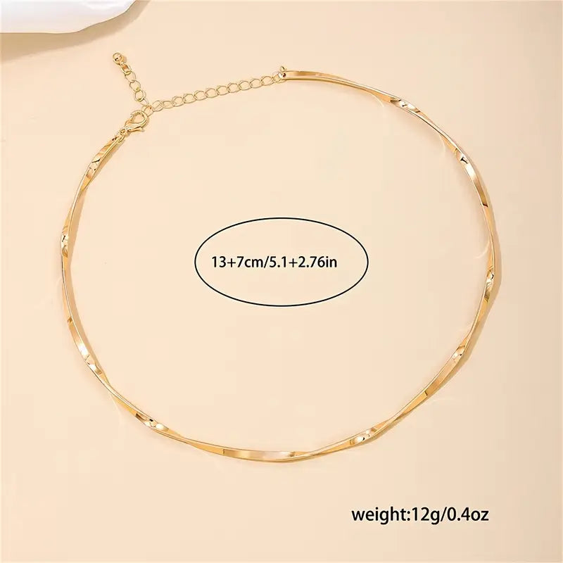 Iron Choker Necklace - Minimalist Twisted Metal Jewelry