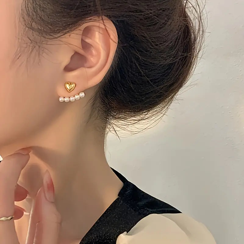 Pearl Earrings Set: Dangle Studs Women's Jewelry