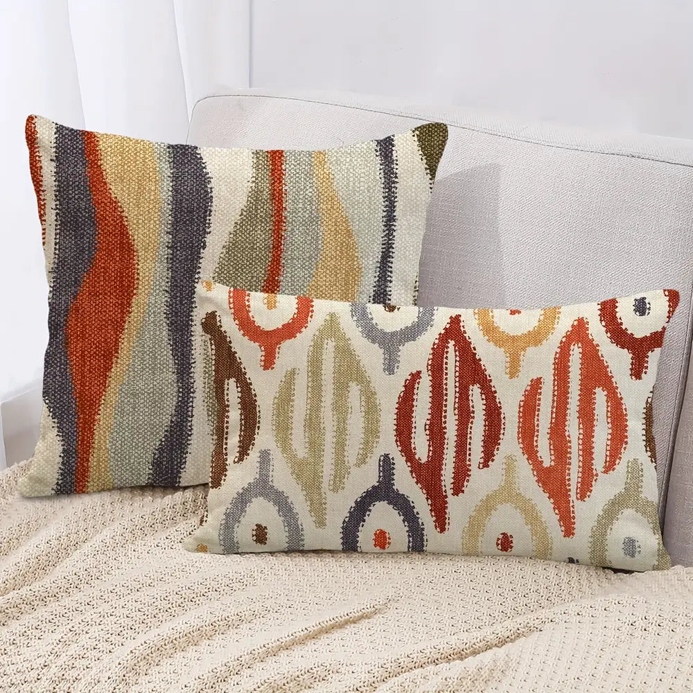 1pc Bohemian Chic Geometric Pattern Throw Pillow Cover, 17x17 Inches