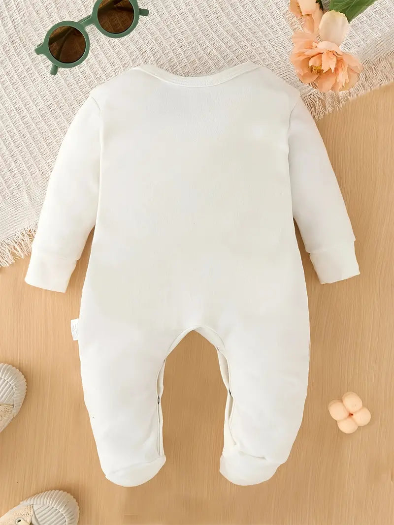 Barboteuse à pieds avec imprimé vache | Body bébé en tricot de coton doux pour le printemps/été