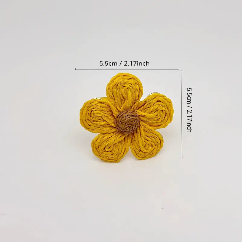 Boho Flower Napkin Rings 6pcs - Wedding Party Table Decor