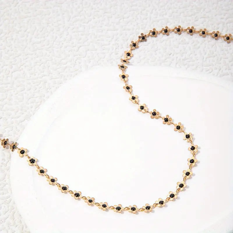 Collier élégant à breloques tournesol doré