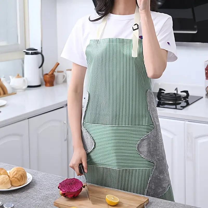 1 stuk multifunctionele waterdichte gestreepte bandeau-schort voor in de keuken