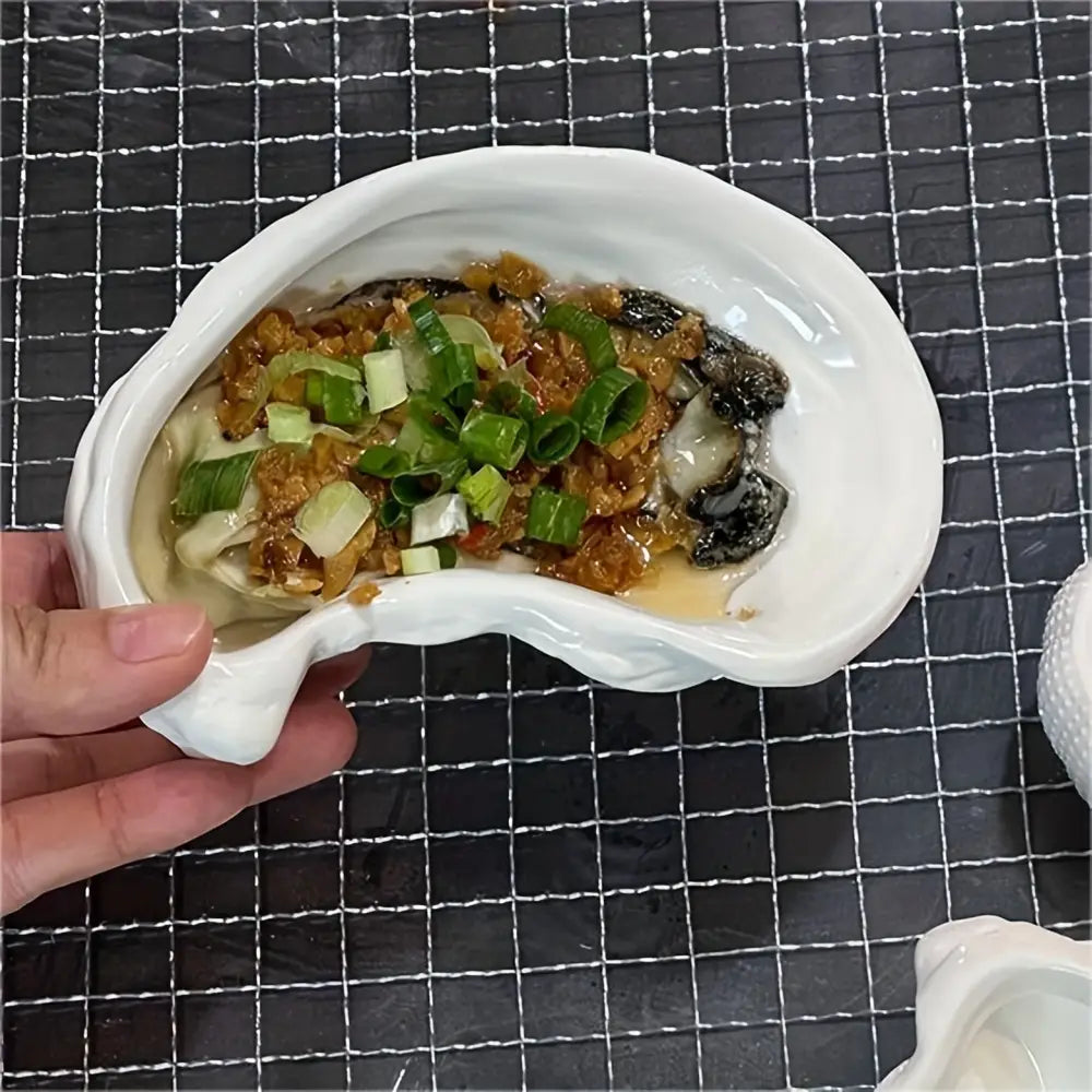 2pcs 1set Ceramic Oyster Dish