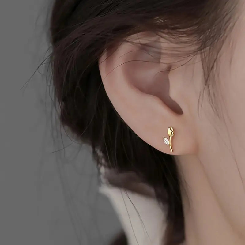 Sterling Silver Tulip Dangle Earrings - Jewelry Gift