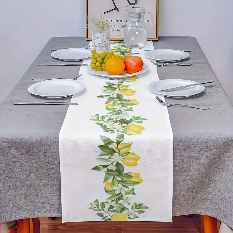 1pc Fresh Lemon Pattern Table Runner