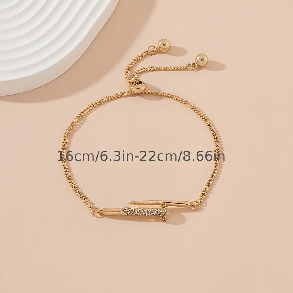 Unique Adjustable Hand Chain Bracelet Alloy 18K Gold Plated