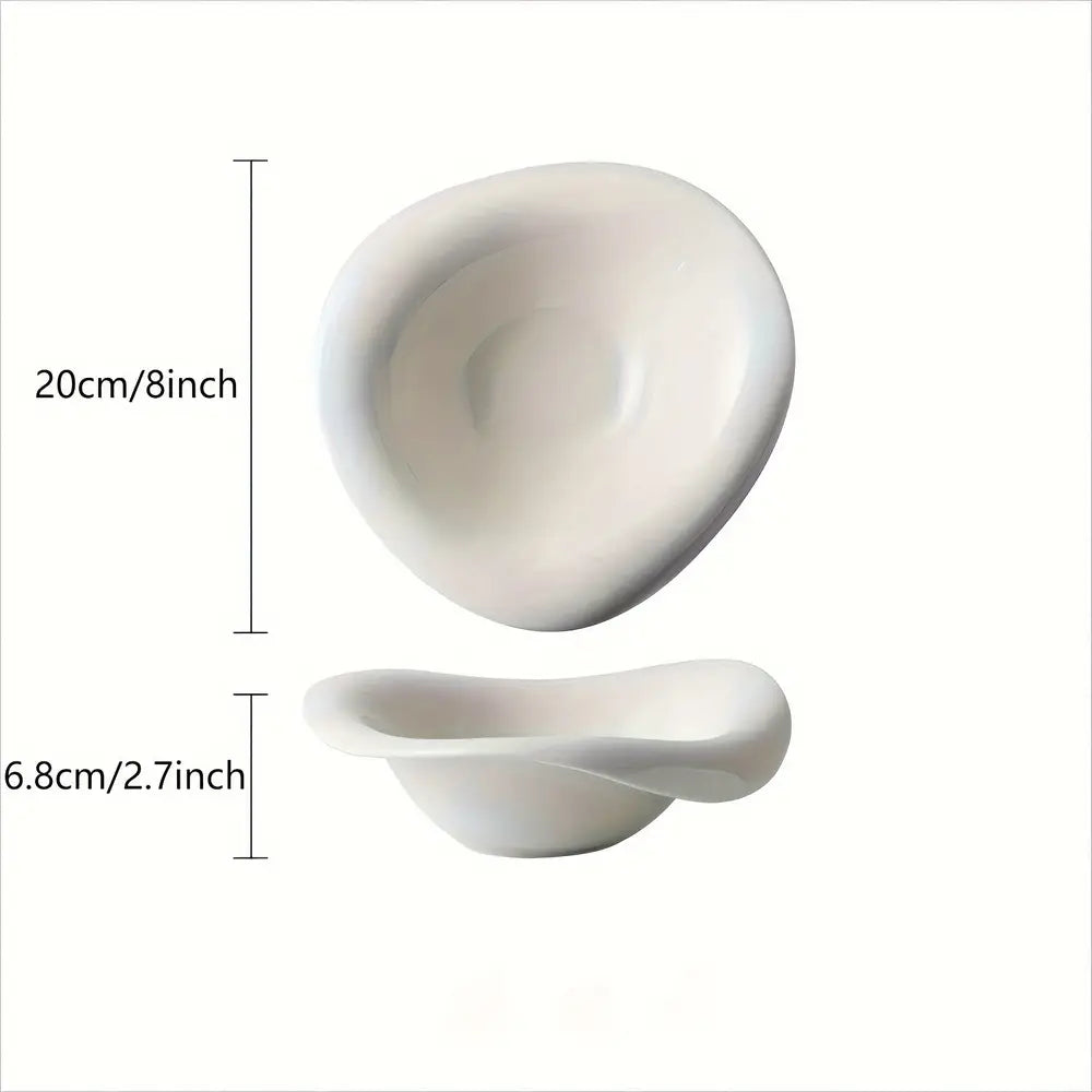 1pc Ceramic Petal Shaped Bowl
