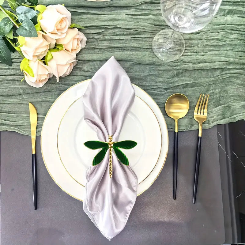 Dragonfly Napkin Rings 6pcs - Cast Iron Elegant Table Decor