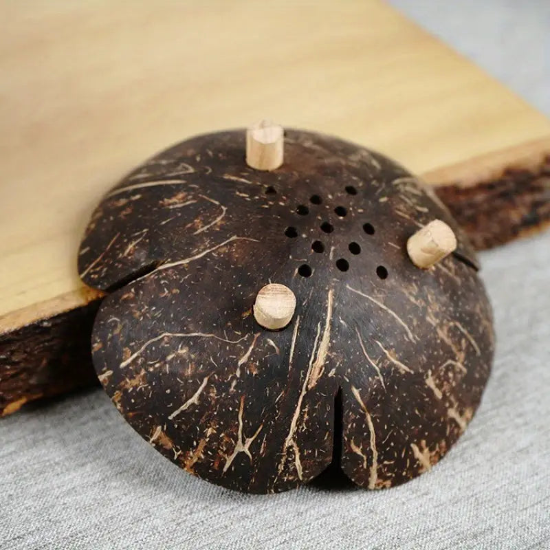 1 stuk zeshoekige houten zeepbakje met kokosnootschaal-geïnspireerd ontwerp