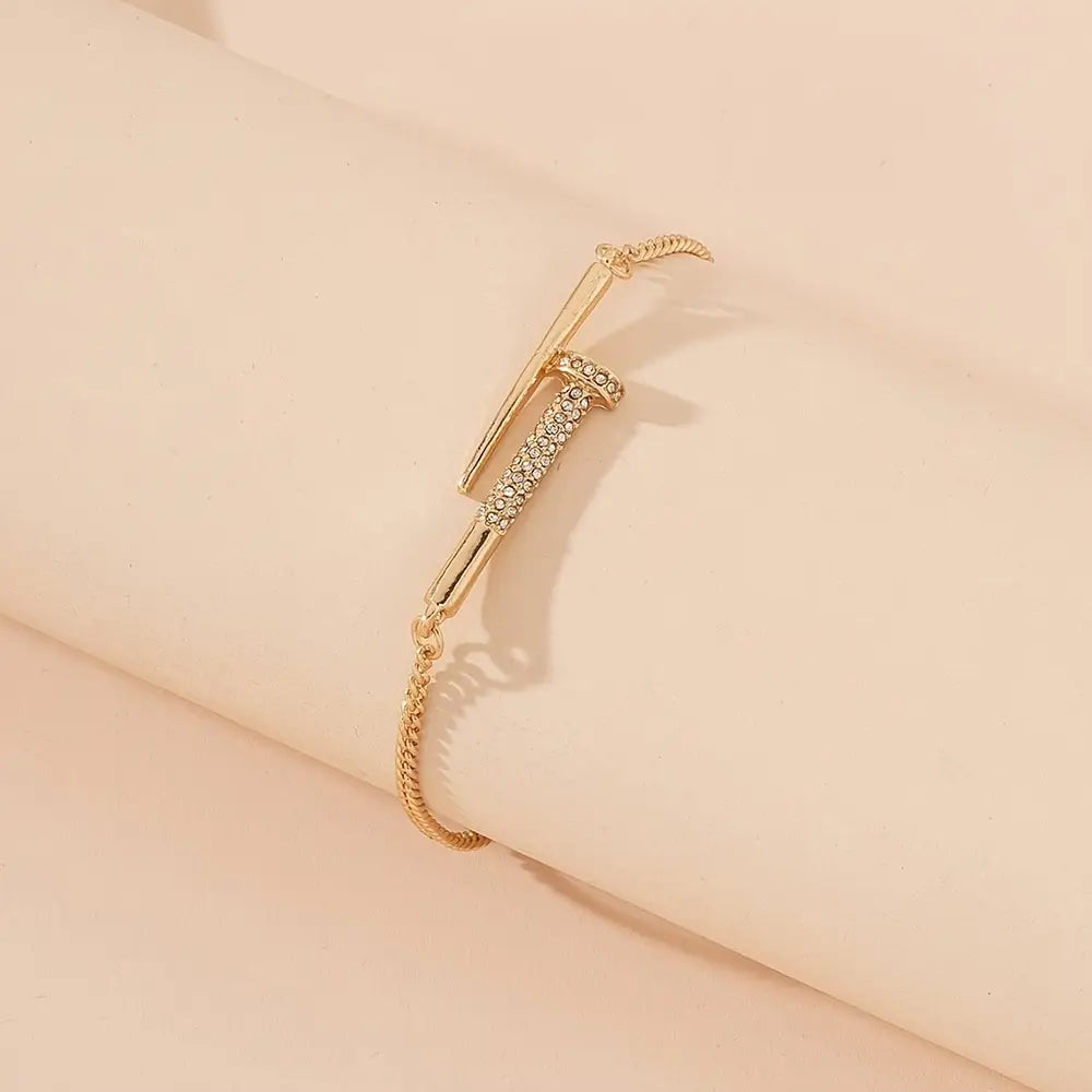 Unique Adjustable Hand Chain Bracelet Alloy 18K Gold Plated