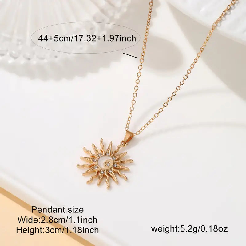 Rhinestone Pendant Necklace - Alloy Jewelry Gift