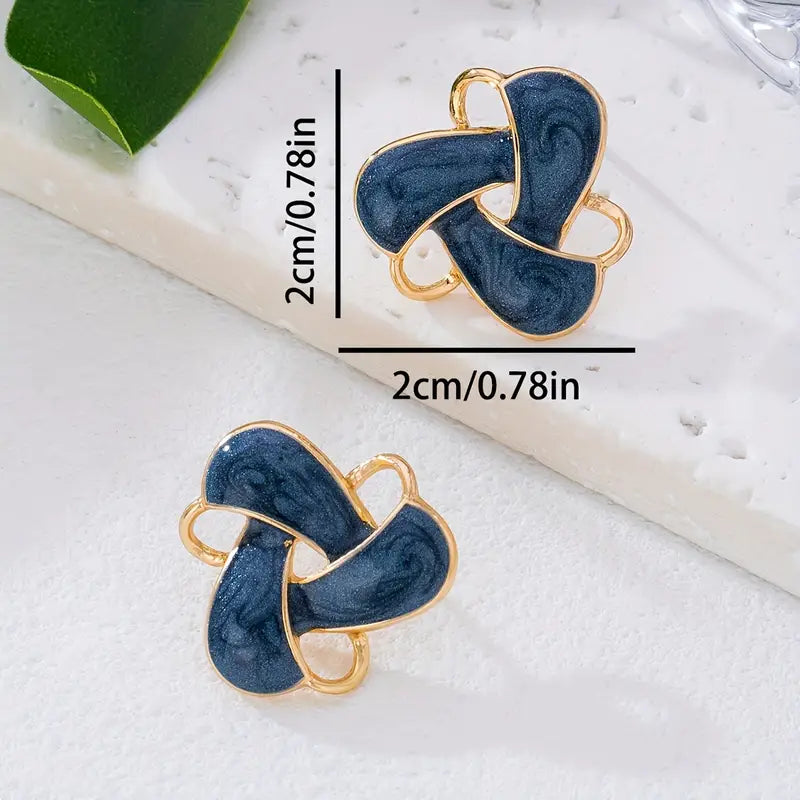 Rotating Flower Earrings - Geometric Dangle Studs Jewelry