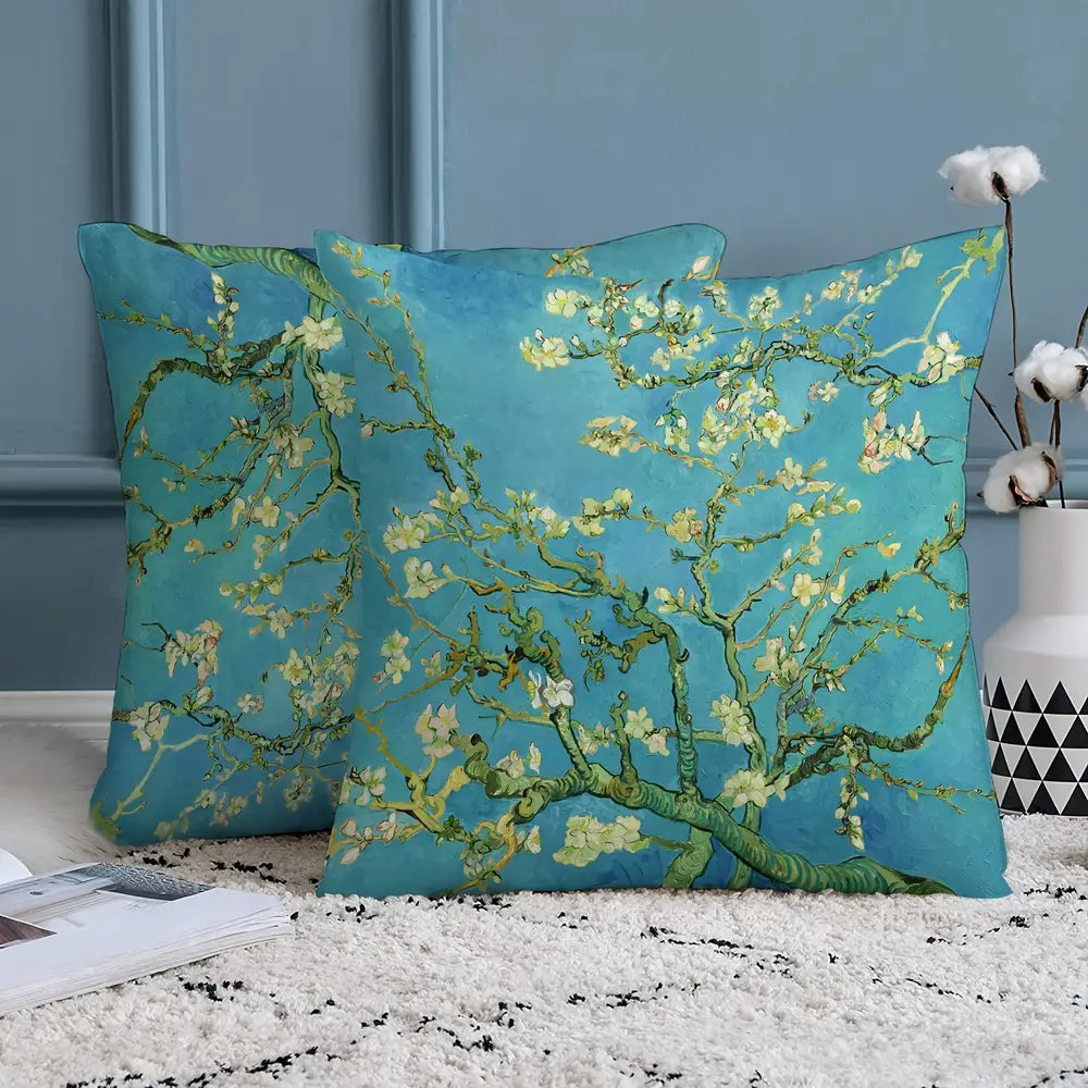 Ensemble de 4 housses de coussin bohème chic au design soleil et lune 45 cm x 45 cm