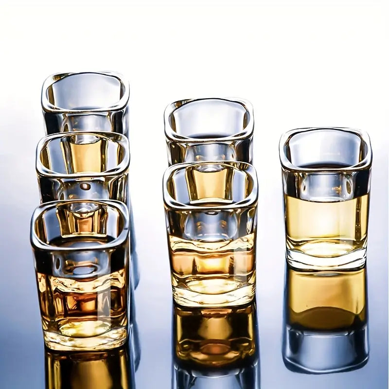 6-Piece Shot Glass Set – 2oz Reusable Glasses for Whiskey & Wine, Hand Wash