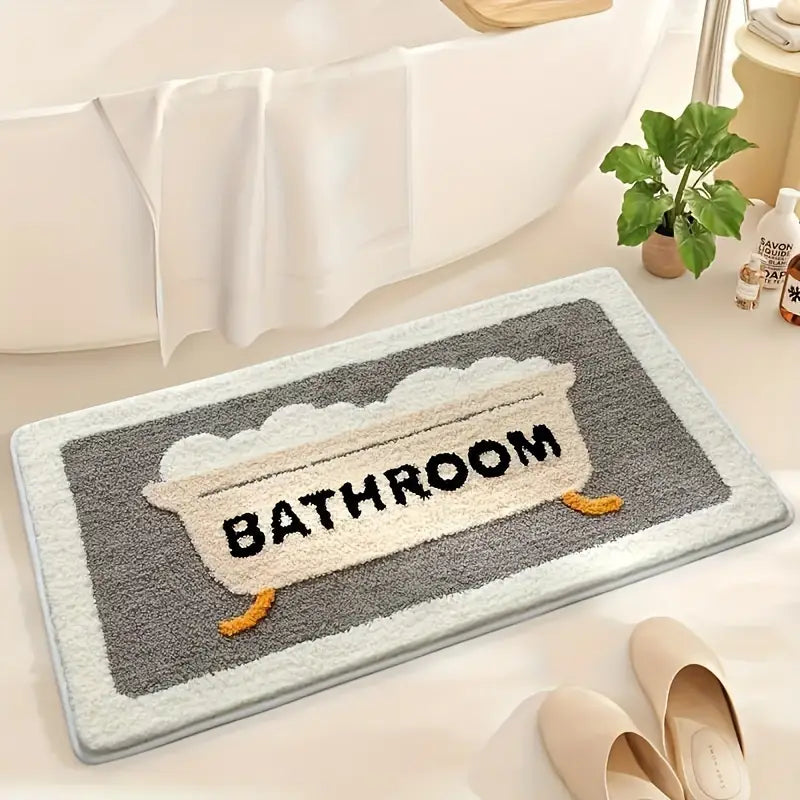 Cartoon Bathroom Mat: Ultra Absorbent, Non-Slip, Quick Dry Rug
