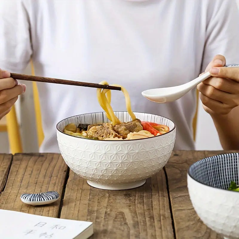 6" Ceramic Bowls (Set of 2) - Soup, Salad, Noodle Bowls