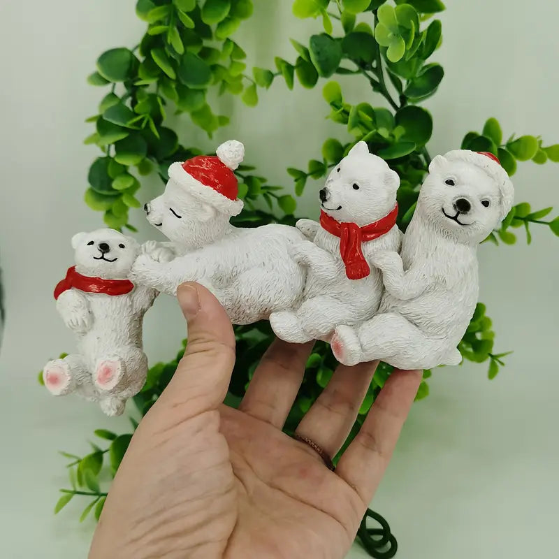 Polar Bear Resin Figurine - Holiday Decor Indoor/Outdoor