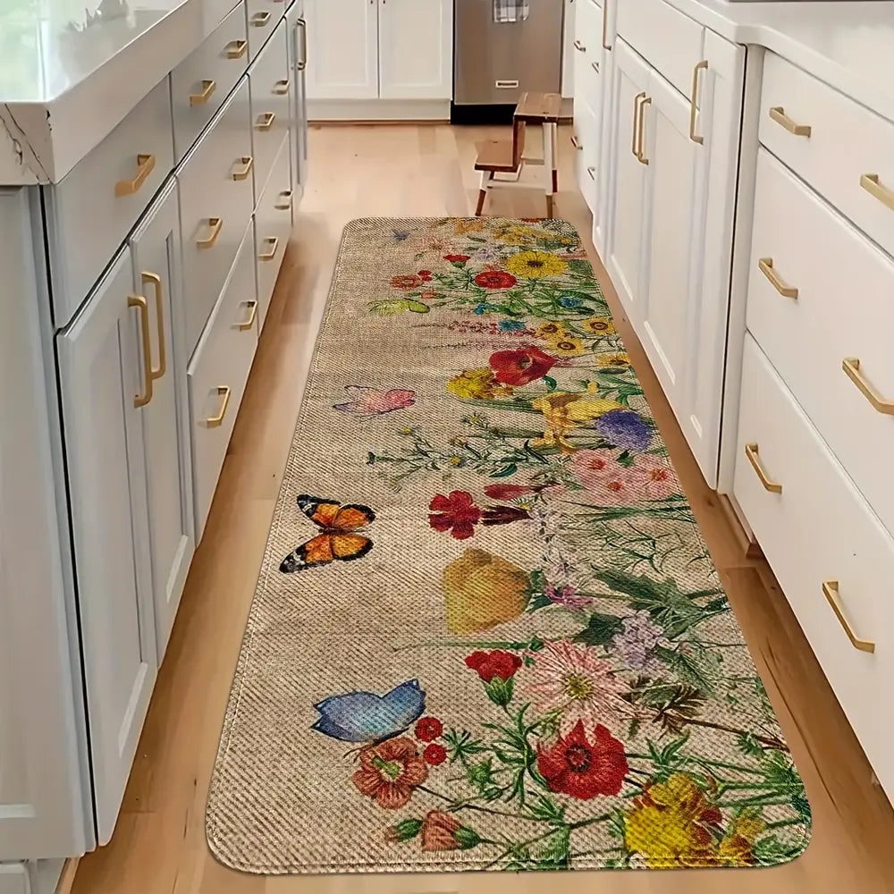 1 tapis de sol à fleurs printanières