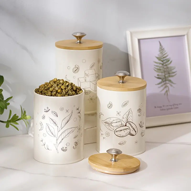 3-Pc Leakproof Food Storage Containers - Airtight Kitchen Canisters