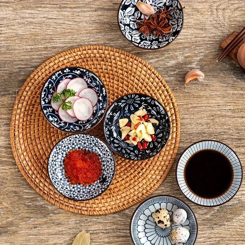 6pcs/set Floral Designs Ceramic Trays