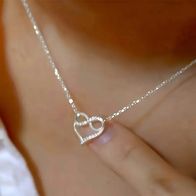 Heart Necklace CZ Pendant - Wedding Valentine's Gift