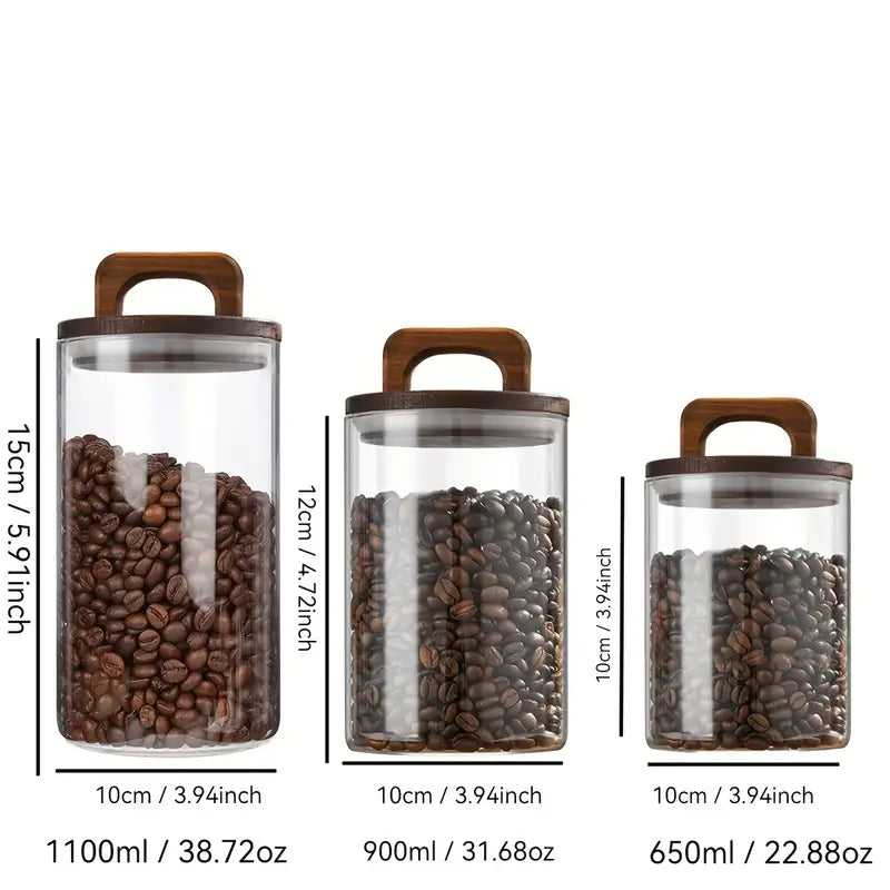 2PC Glass Food Containers with Lids – 650ml & 1100ml – Dishwasher Safe