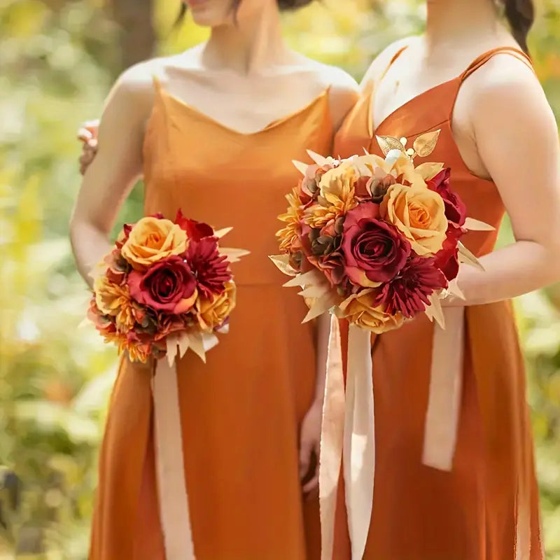 Bouquet de fleurs en soie vintage – Centre de table pour Noël et occasions spéciales