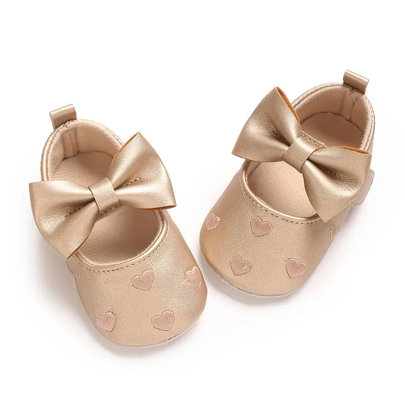 Bow Heart Infant Shoes | Non-Slip Stylish Baby Walking Footwear