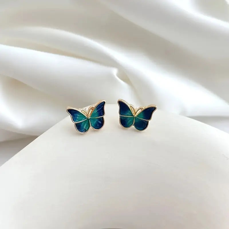 Butterfly Stud Earrings – Vintage Alloy Jewelry Summer Fashion for Women & Girls