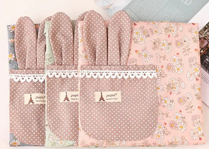 Floral Cooking Apron with Waterproof Lining