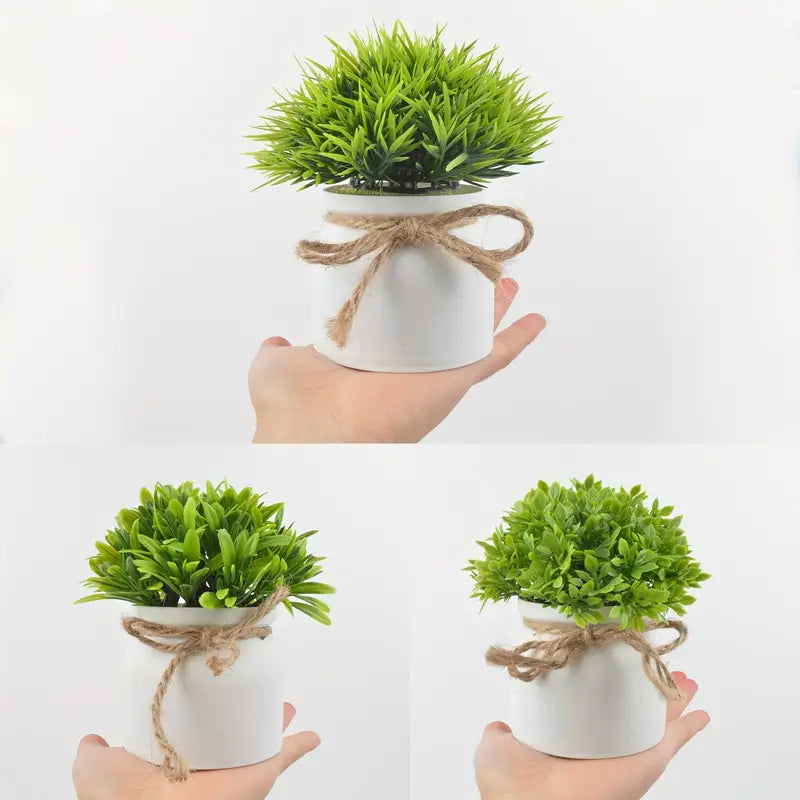 Mini Artificial Potted Plants - 4.72 Inch - Farmhouse Decor
