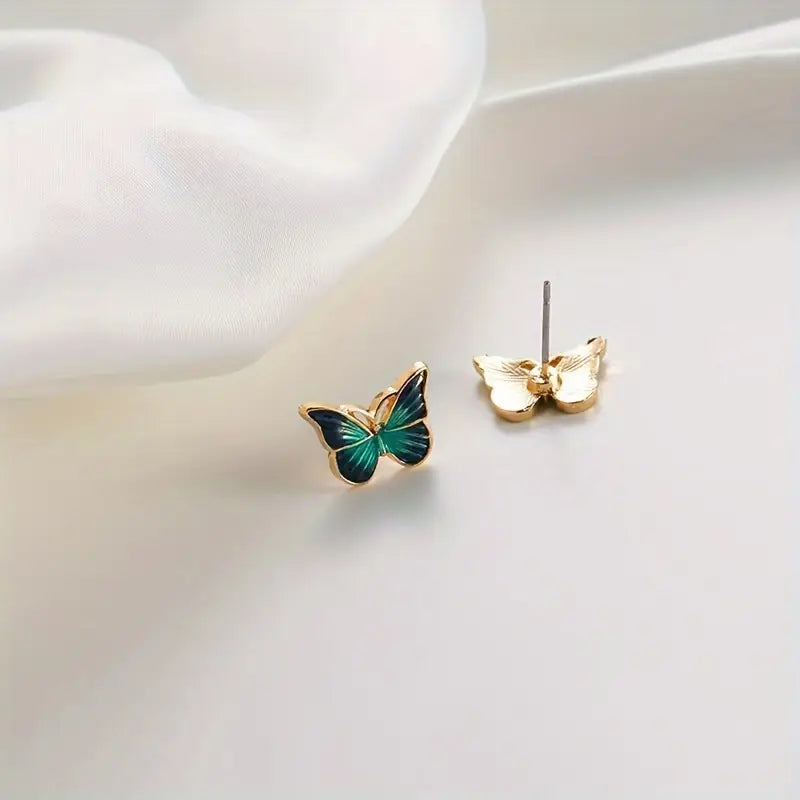 Butterfly Stud Earrings – Vintage Alloy Jewelry Summer Fashion for Women & Girls