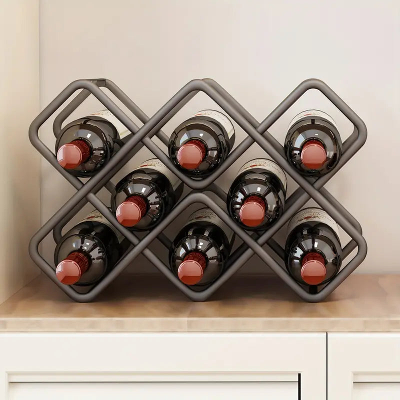 Elegant Stackable Metal Wine Rack – Powder-Coated Bottle Display Stand