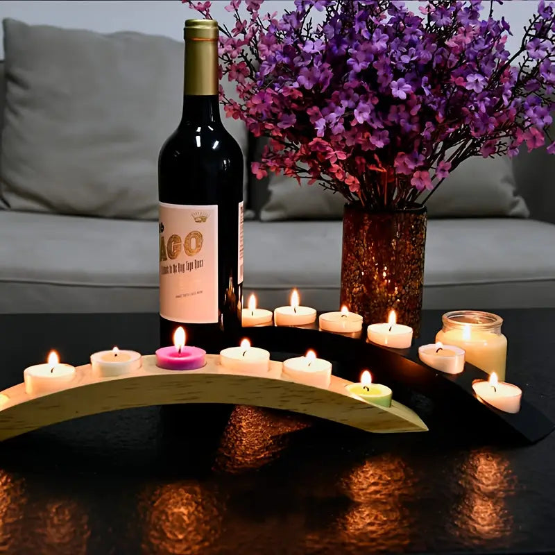 Bougeoir rustique en bois – Design romantique pour dîners, mariages et fêtes
