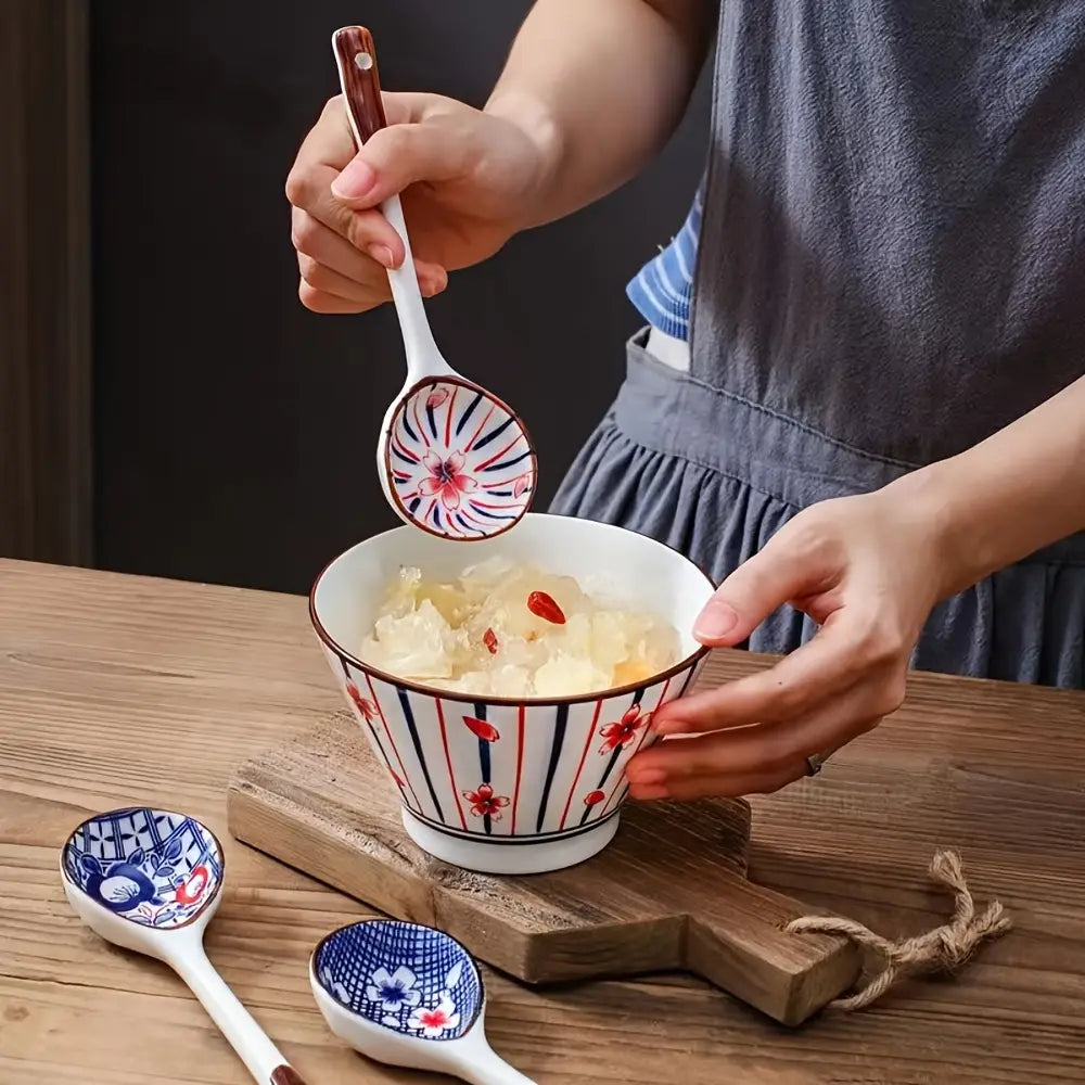 6pcs Set Multi-Use Ceramic Dessert Spoons
