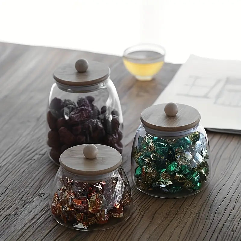3PC Airtight Glass Storage Jar Set – Leak-Proof Kitchen Organizer